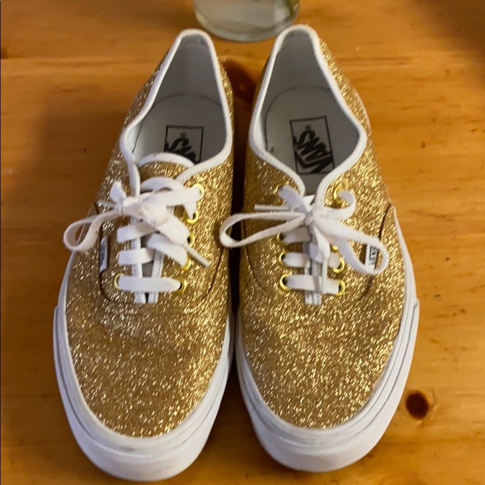 Gold sparkle vans